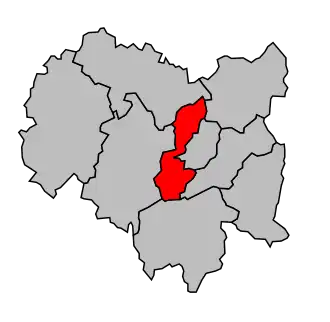 Kanton na mapě arrondissementu Ussel