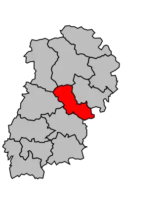 Kanton na mapě arrondissementu Montbard