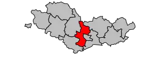 Kanton na mapě arrondissementu Beaune