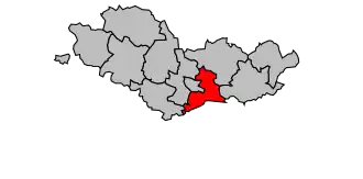 Kanton na mapě arrondissementu Beaune