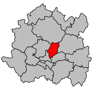 Kanton na mapě arrondissementu Dijon