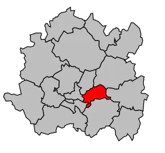 Kanton na mapě arrondissementu Dijon