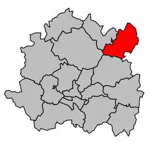 Kanton na mapě arrondissementu Dijon