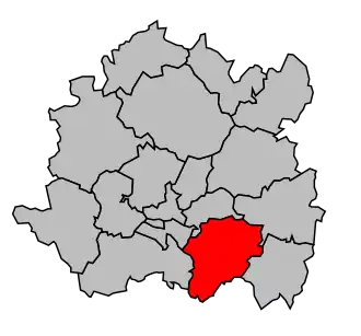 Kanton na mapě arrondissementu Dijon