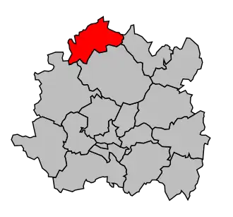 Kanton na mapě arrondissementu Dijon