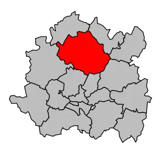 Kanton na mapě arrondissementu Dijon