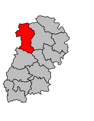 Kanton na mapě arrondissementu Montbard