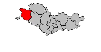 Kanton na mapě arrondissementu Beaune