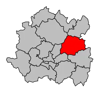 Kanton na mapě arrondissementu Dijon