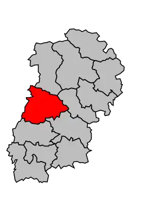 Kanton na mapě arrondissementu Montbard