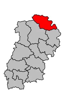 Kanton na mapě arrondissementu Montbard