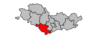 Kanton na mapě arrondissementu Beaune