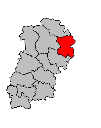 Kanton na mapě arrondissementu Montbard