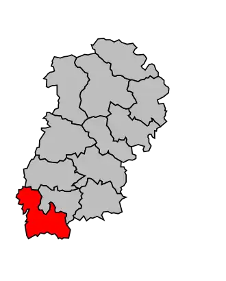 Kanton na mapě arrondissementu Montbard