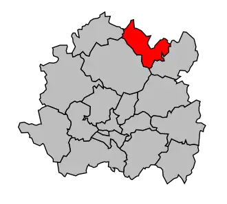 Kanton na mapě arrondissementu Dijon