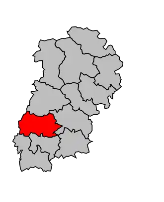 Kanton na mapě arrondissementu Montbard