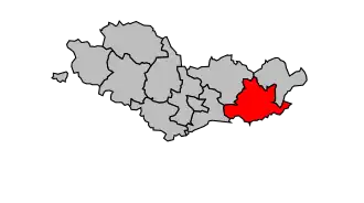 Kanton na mapě arrondissementu Beaune