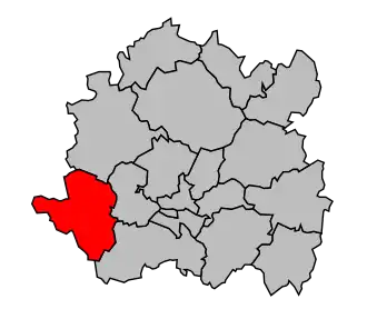 Kanton na mapě arrondissementu Dijon