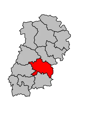 Kanton na mapě arrondissementu Montbard