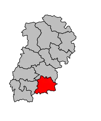 Kanton na mapě arrondissementu Montbard