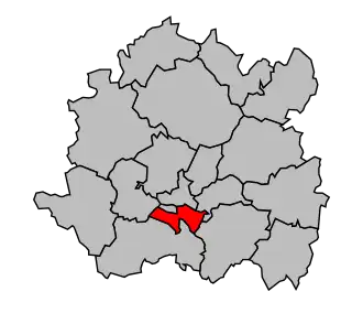 Kanton na mapě arrondissementu Dijon