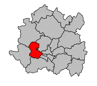 Kanton na mapě arrondissementu Dijon