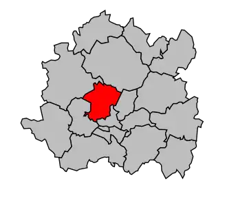 Kanton na mapě arrondissementu Dijon