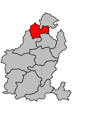 Kanton na mapě arrondissementu Guingamp