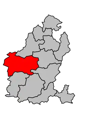 Kanton na mapě arrondissementu Guingamp