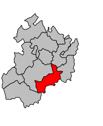 Kanton na mapě arrondissementu Dinan