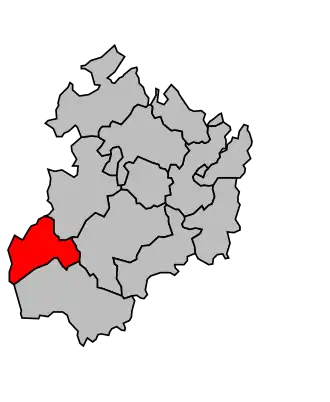 Kanton na mapě arrondissementu Dinan