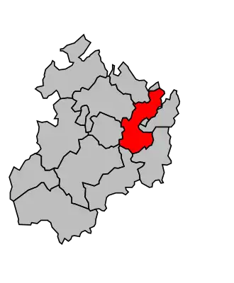 Kanton na mapě arrondissementu Dinan