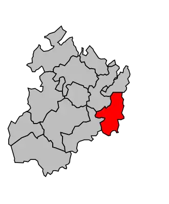 Kanton na mapě arrondissementu Dinan