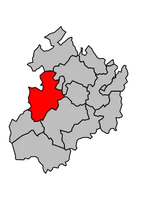 Kanton na mapě arrondissementu Dinan