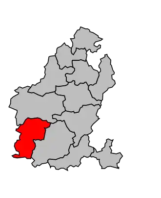 Kanton na mapě arrondissementu Guingamp