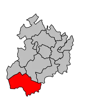 Kanton na mapě arrondissementu Dinan