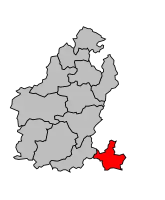 Kanton na mapě arrondissementu Guingamp