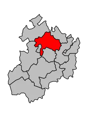 Kanton na mapě arrondissementu Dinan