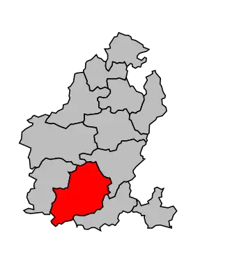 Kanton na mapě arrondissementu Guingamp