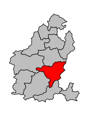 Kanton na mapě arrondissementu Guingamp