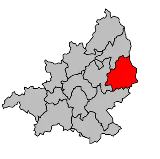 Kanton na mapě arrondissementu Aubusson