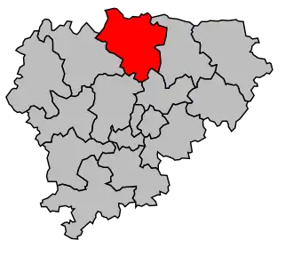 Kanton na mapě arrondissementu Guéret