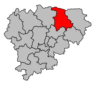 Kanton na mapě arrondissementu Guéret