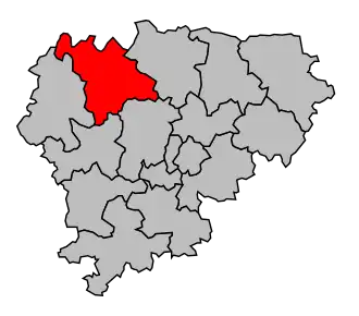 Kanton na mapě arrondissementu Guéret