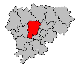 Kanton na mapě arrondissementu Guéret