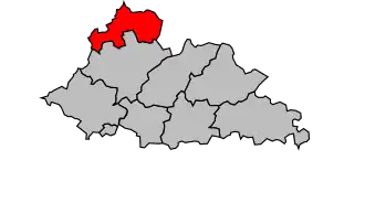 Kanton na mapě arrondissementu Nontron