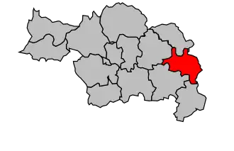 Kanton na mapě arrondissementu Bergerac