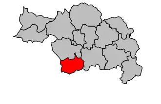 Kanton na mapě arrondissementu Bergerac