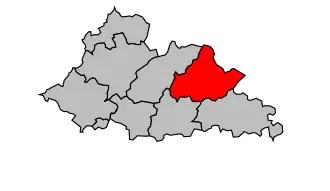 Kanton na mapě arrondissementu Nontron