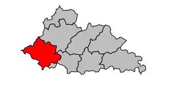 Kanton na mapě arrondissementu Nontron